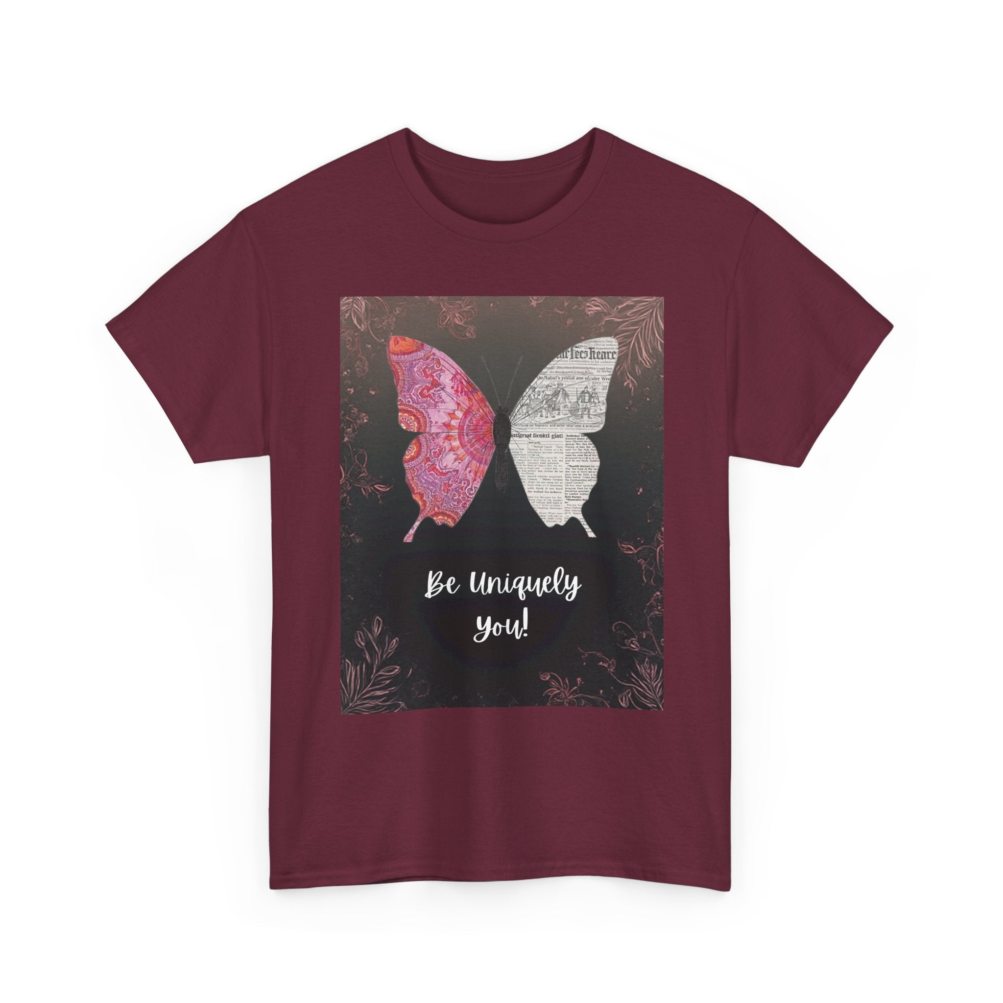 Be Uniquely You Butterfly Tee - Unisex Heavy Cotton T-Shirt