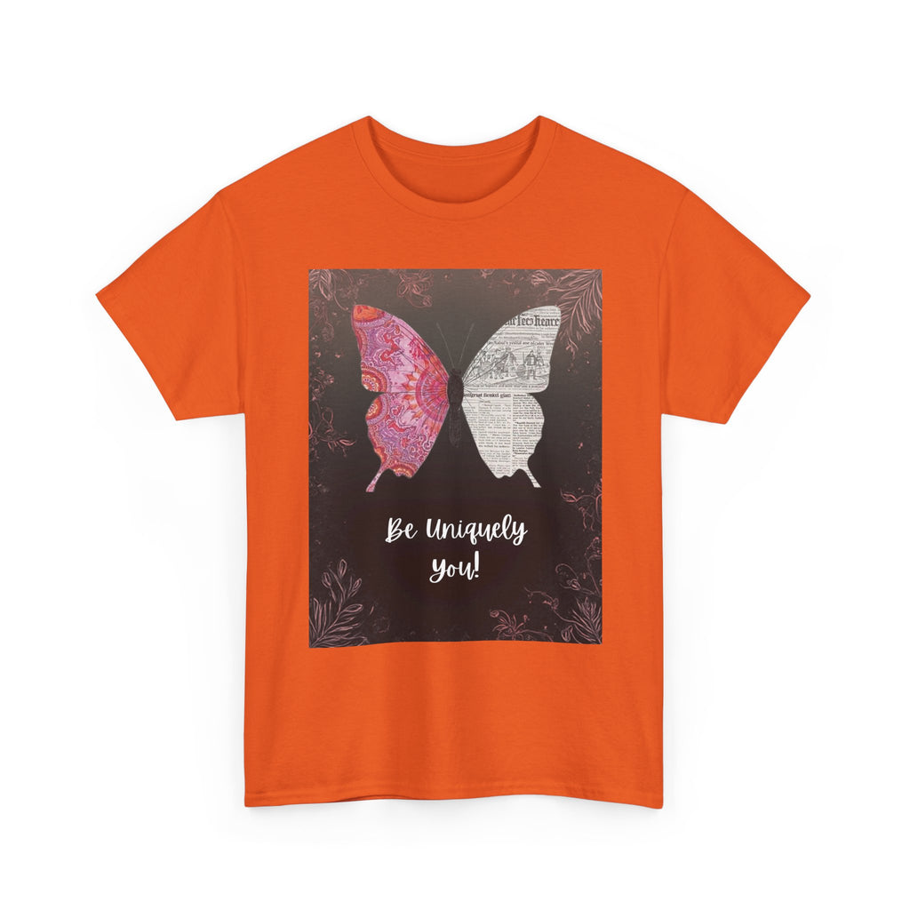 Be Uniquely You Butterfly Tee - Unisex Heavy Cotton T-Shirt