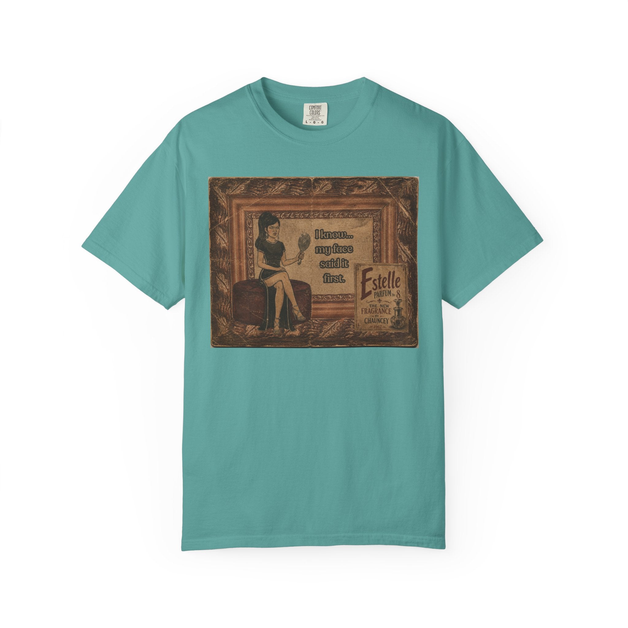 I Know My Face Retro T-Shirt — Estelle Parfum Vintage Style Graphic Tee