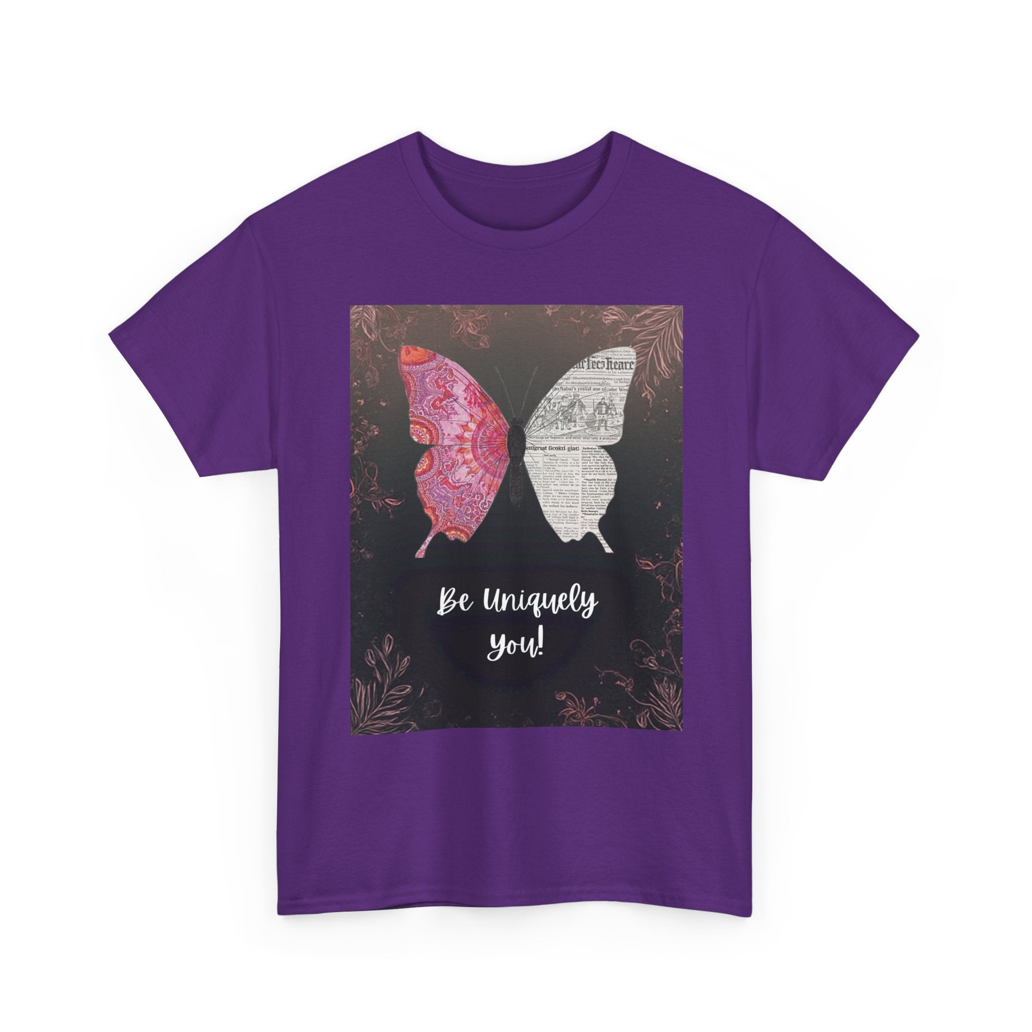 Be Uniquely You Butterfly Tee - Unisex Heavy Cotton T-Shirt