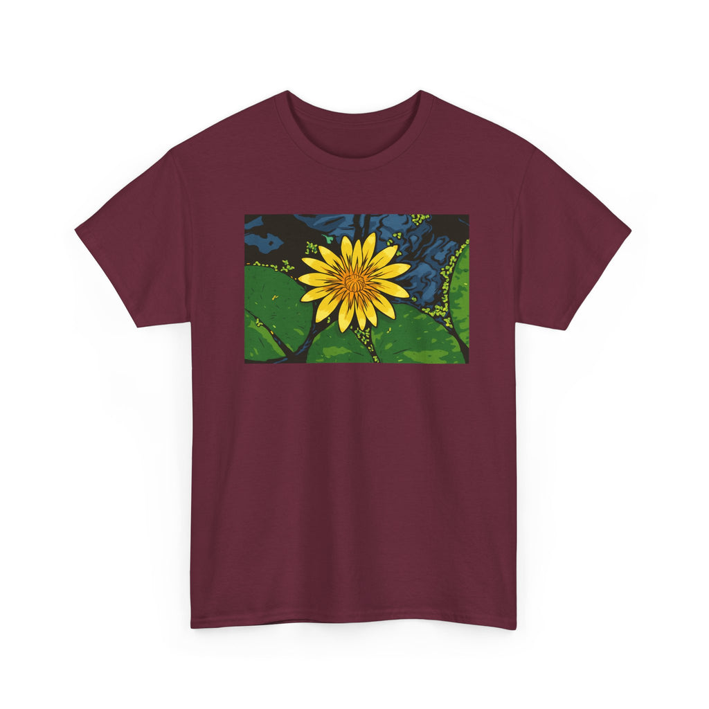 Lily Pad Floral Tee - Unisex Heavy Cotton Shirt