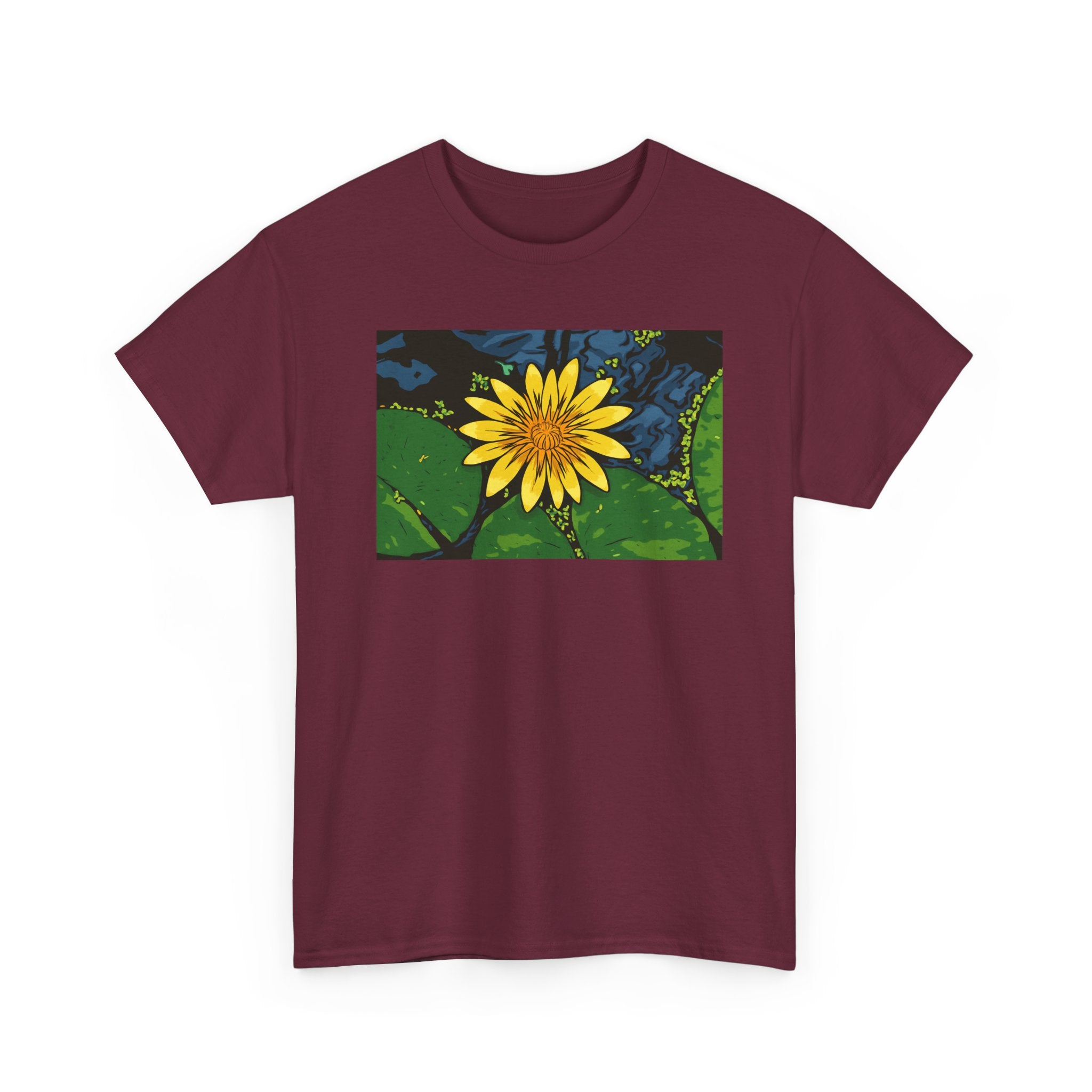 Lily Pad Floral Tee - Unisex Heavy Cotton Shirt