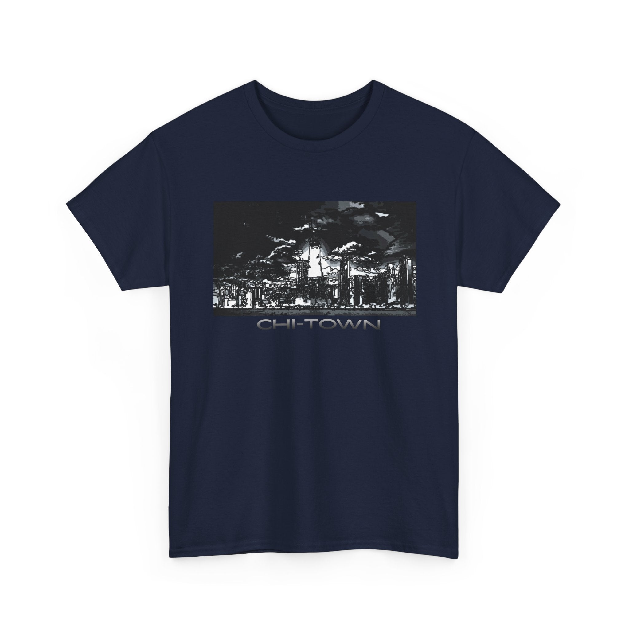 Chi-Town Skyline Tee — Chicago Night Cityscape T-Shirt
