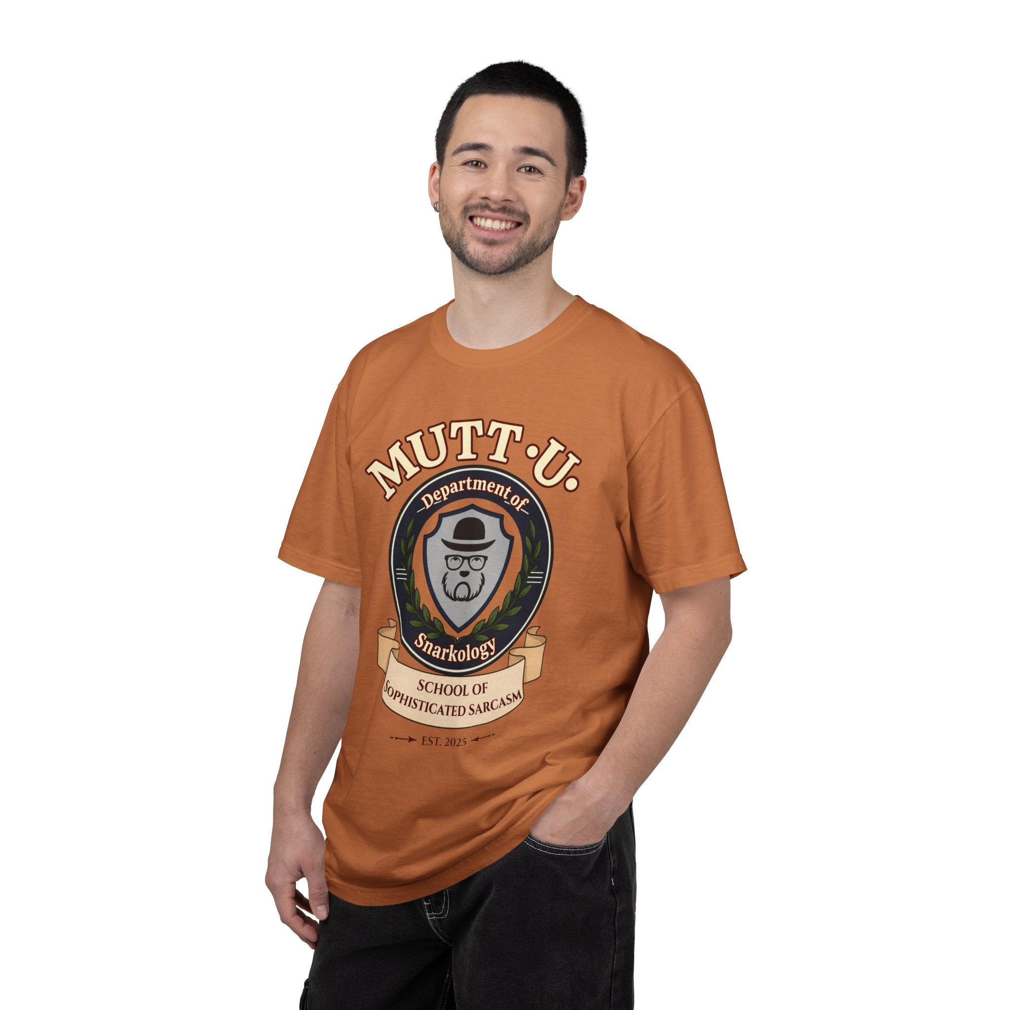 Mutt-U School Campus T-Shirt — Curated and Refined Mutt Logo Graphic Tee
