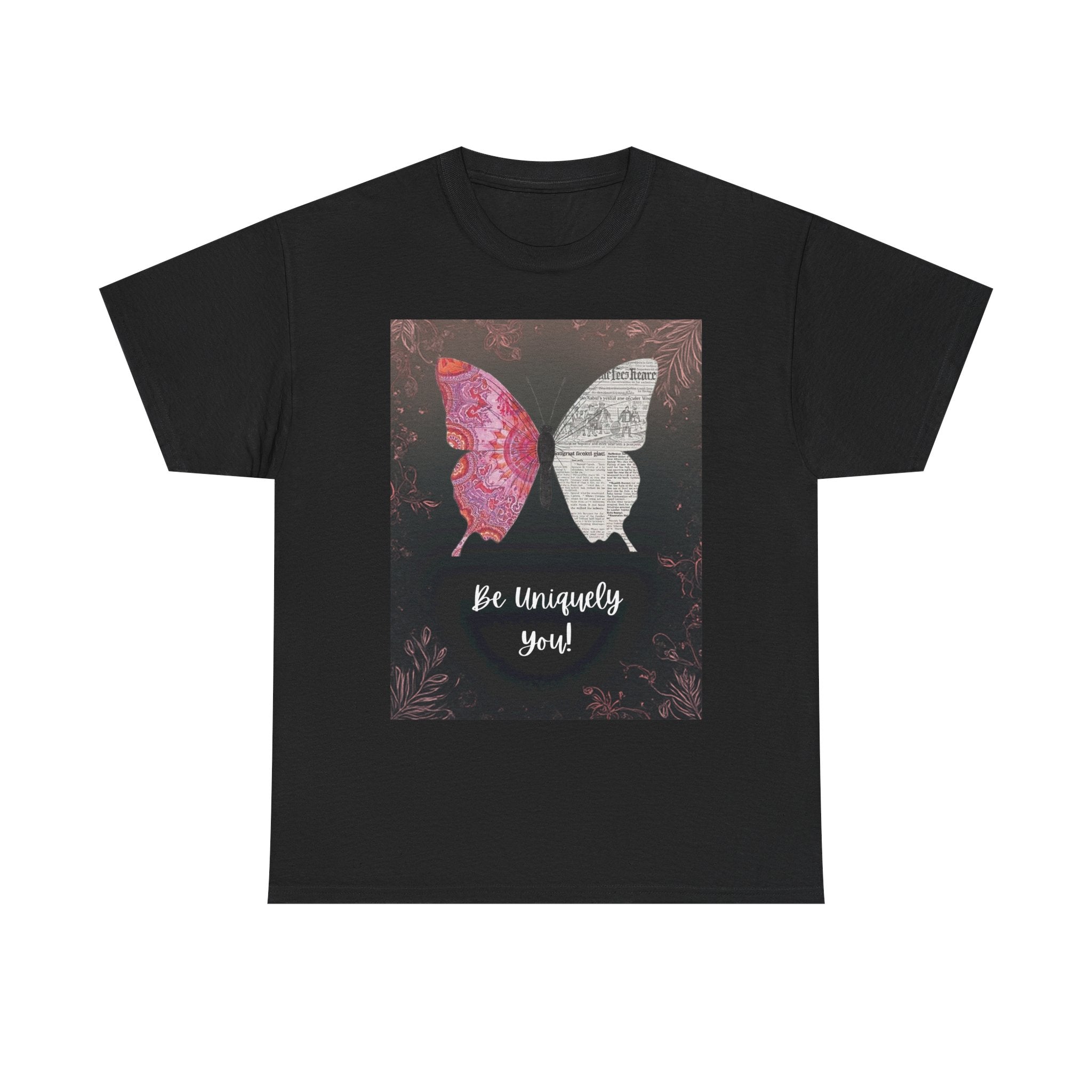 Be Uniquely You Butterfly Tee - Unisex Heavy Cotton T-Shirt
