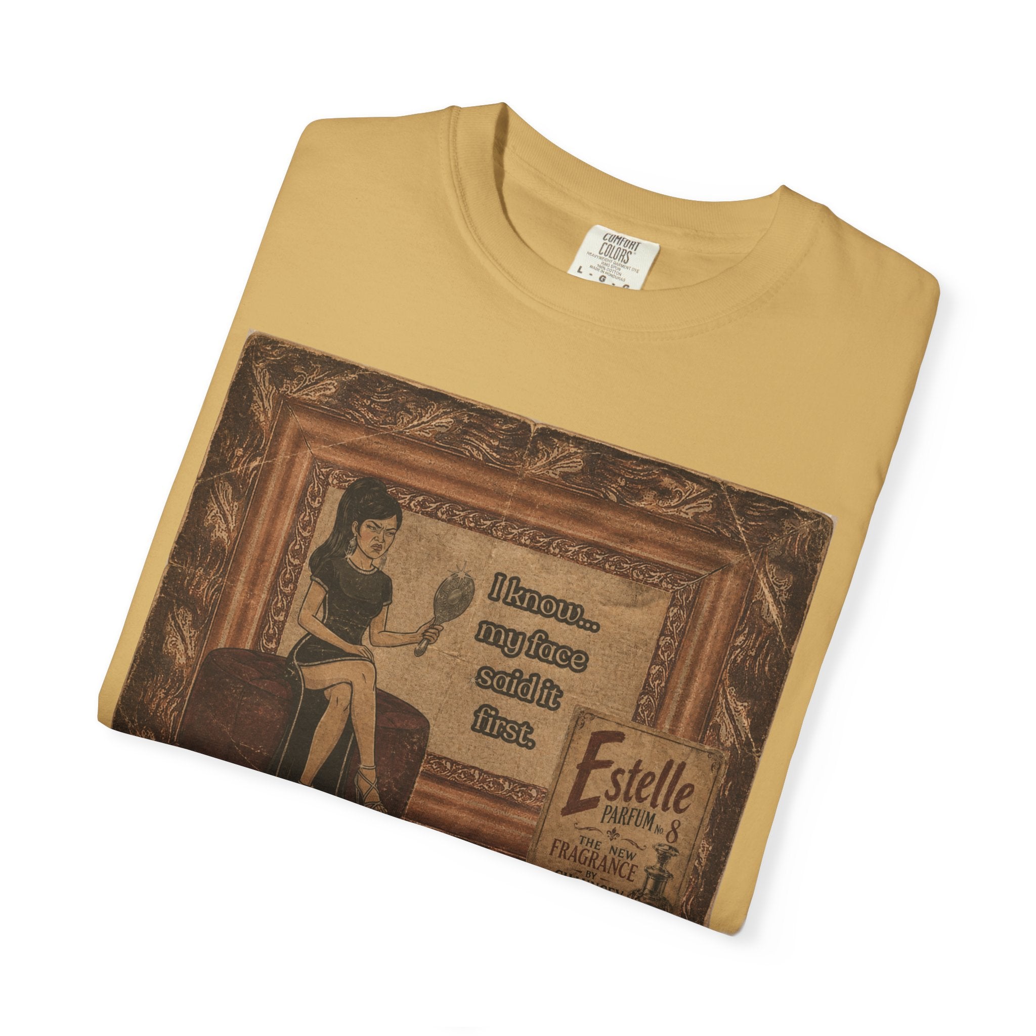 I Know My Face Retro T-Shirt — Estelle Parfum Vintage Style Graphic Tee
