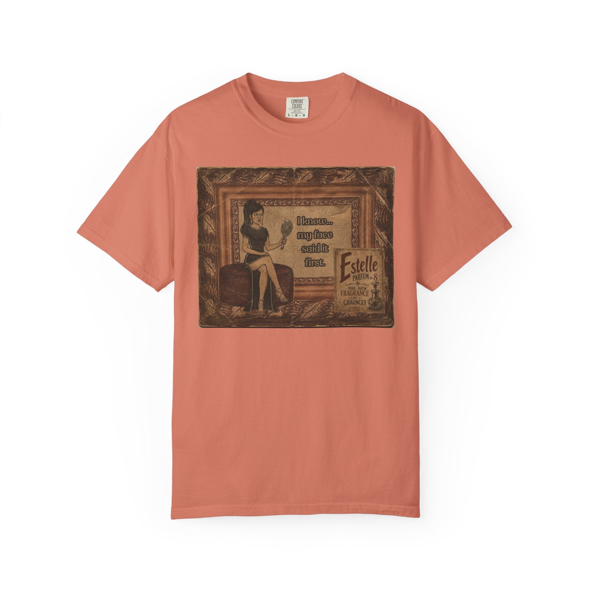 I Know My Face Retro T-Shirt — Estelle Parfum Vintage Style Graphic Tee