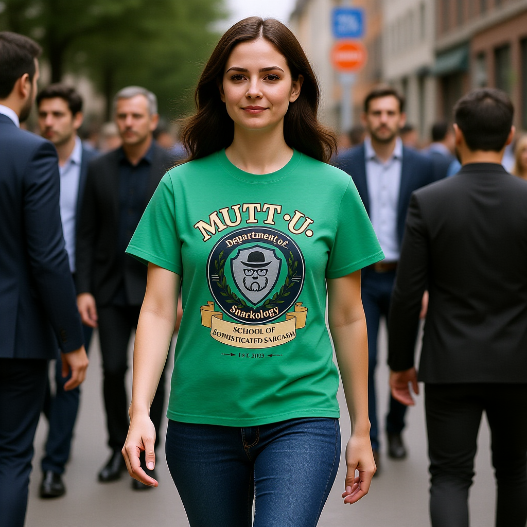 Mutt-U School Campus T-Shirt — Curated and Refined Mutt Logo Graphic Tee