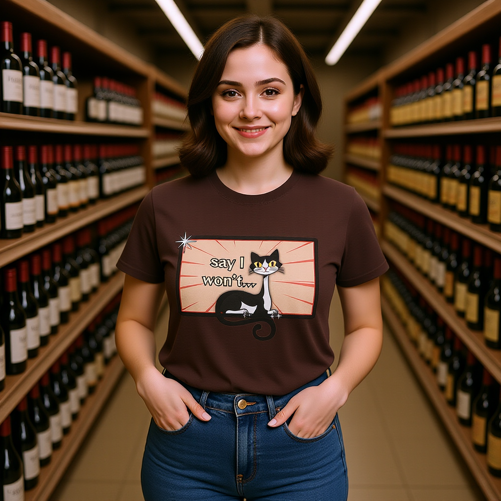Say I Won’t Retro Tee – Vintage Style Cat Graphic Tee