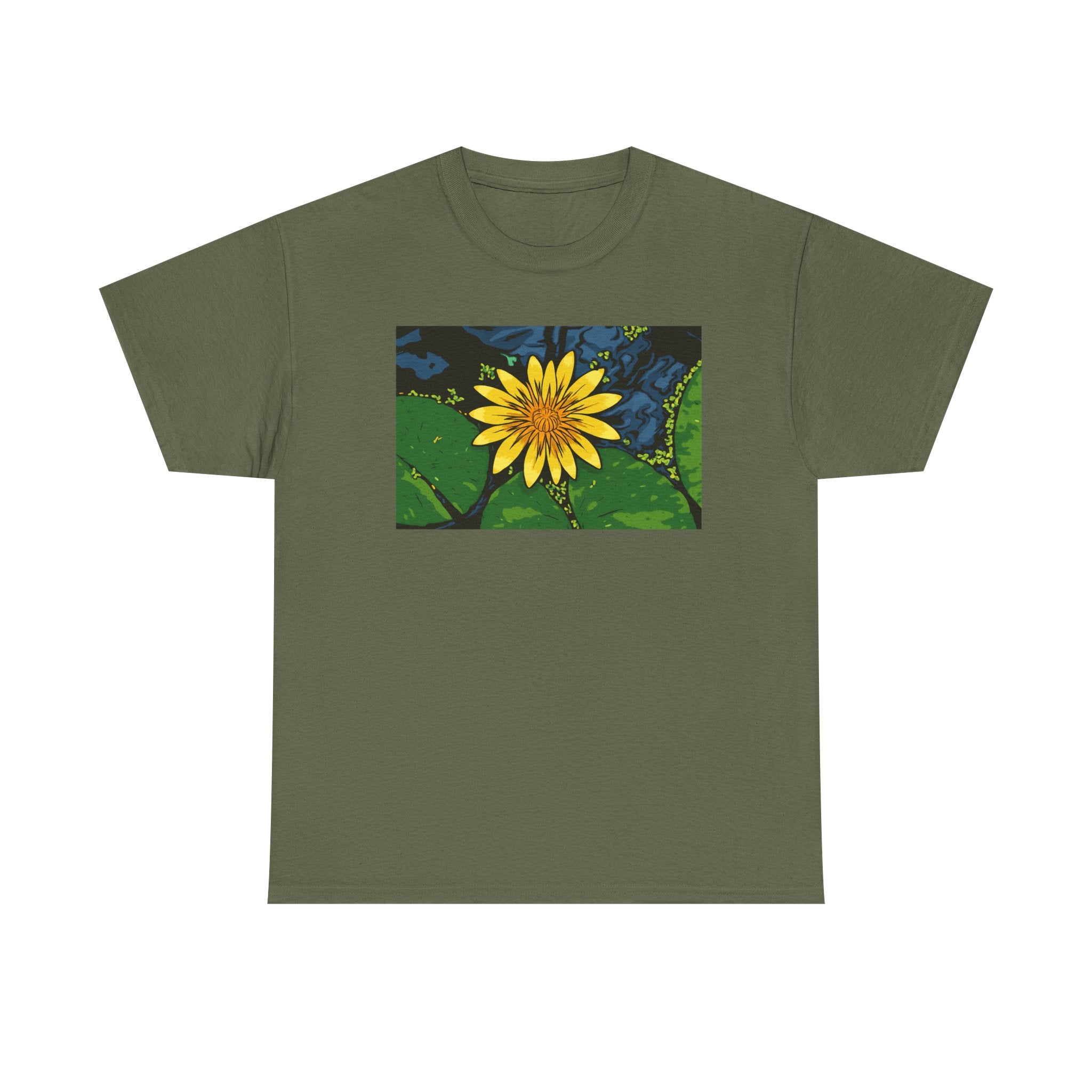 Lily Pad Floral Tee - Unisex Heavy Cotton Shirt