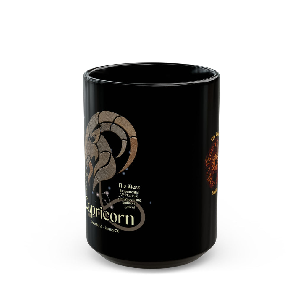 Capricorn Black Constellation Mug – Zodiac Society Coffee Mug (15oz)