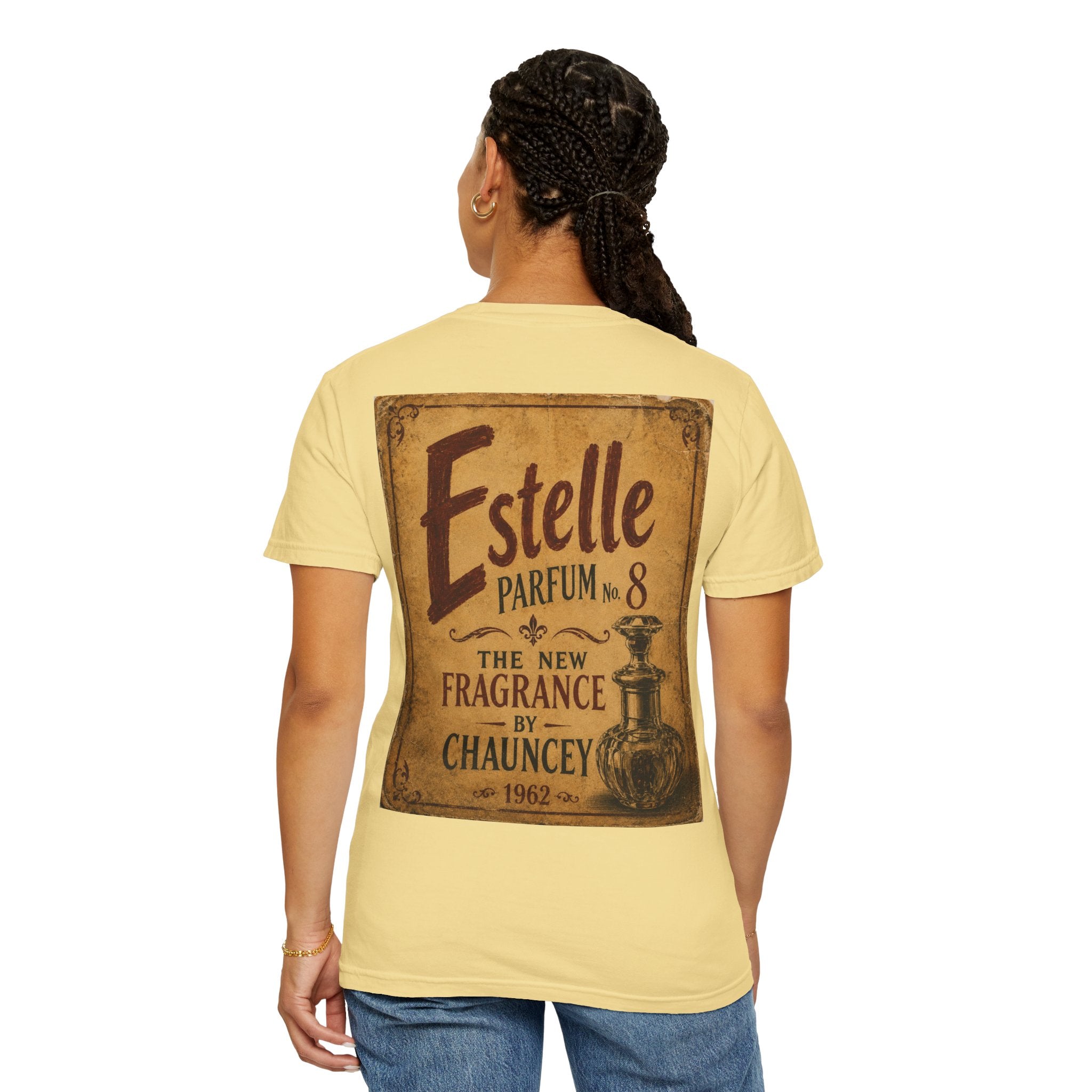 Moodland Studios Retro T-Shirt - Vintage 'Estelle Parfum No. 8' Graphic Tee