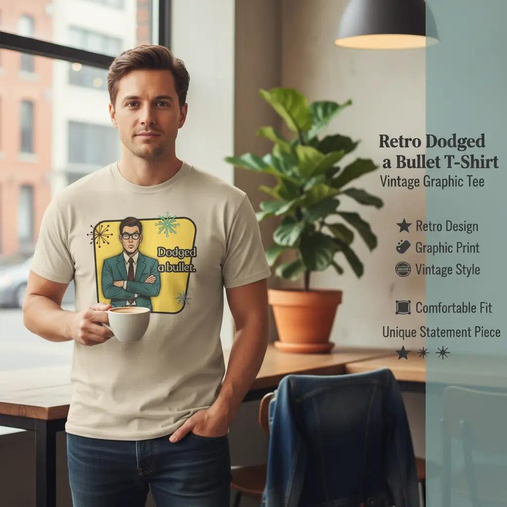 Dodged A Bullet Retro T‑Shirt — Vintage Style Graphic Tee