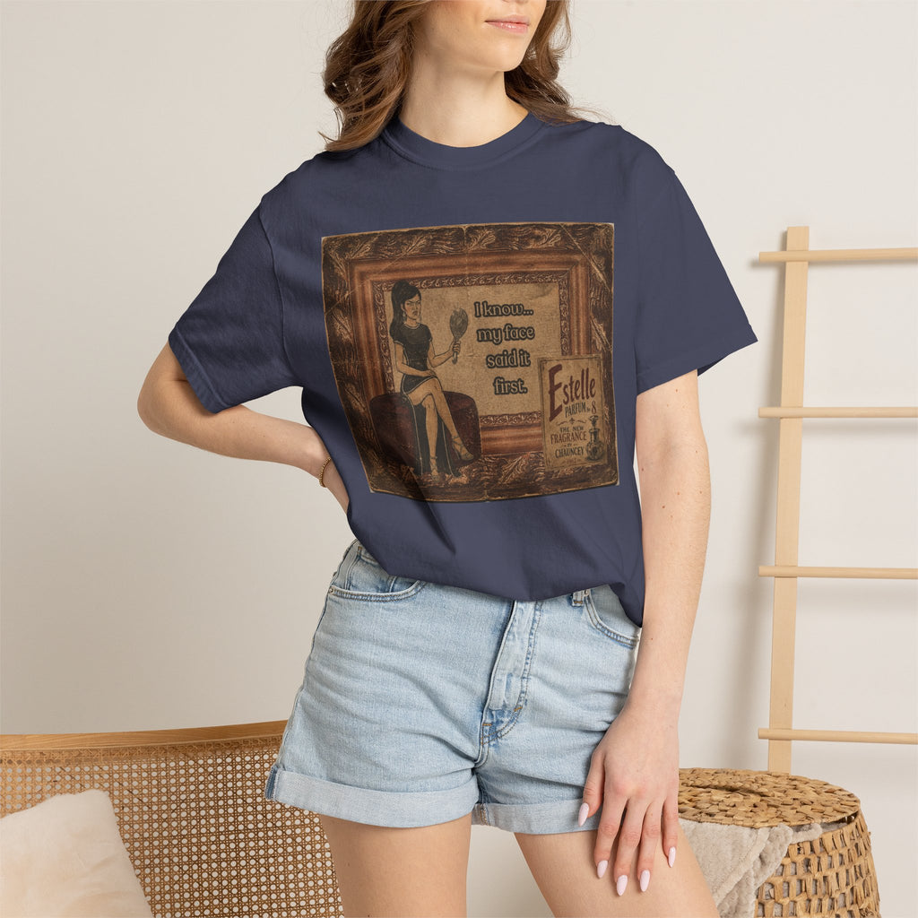 I Know My Face Retro T-Shirt — Estelle Parfum Vintage Style Graphic Tee