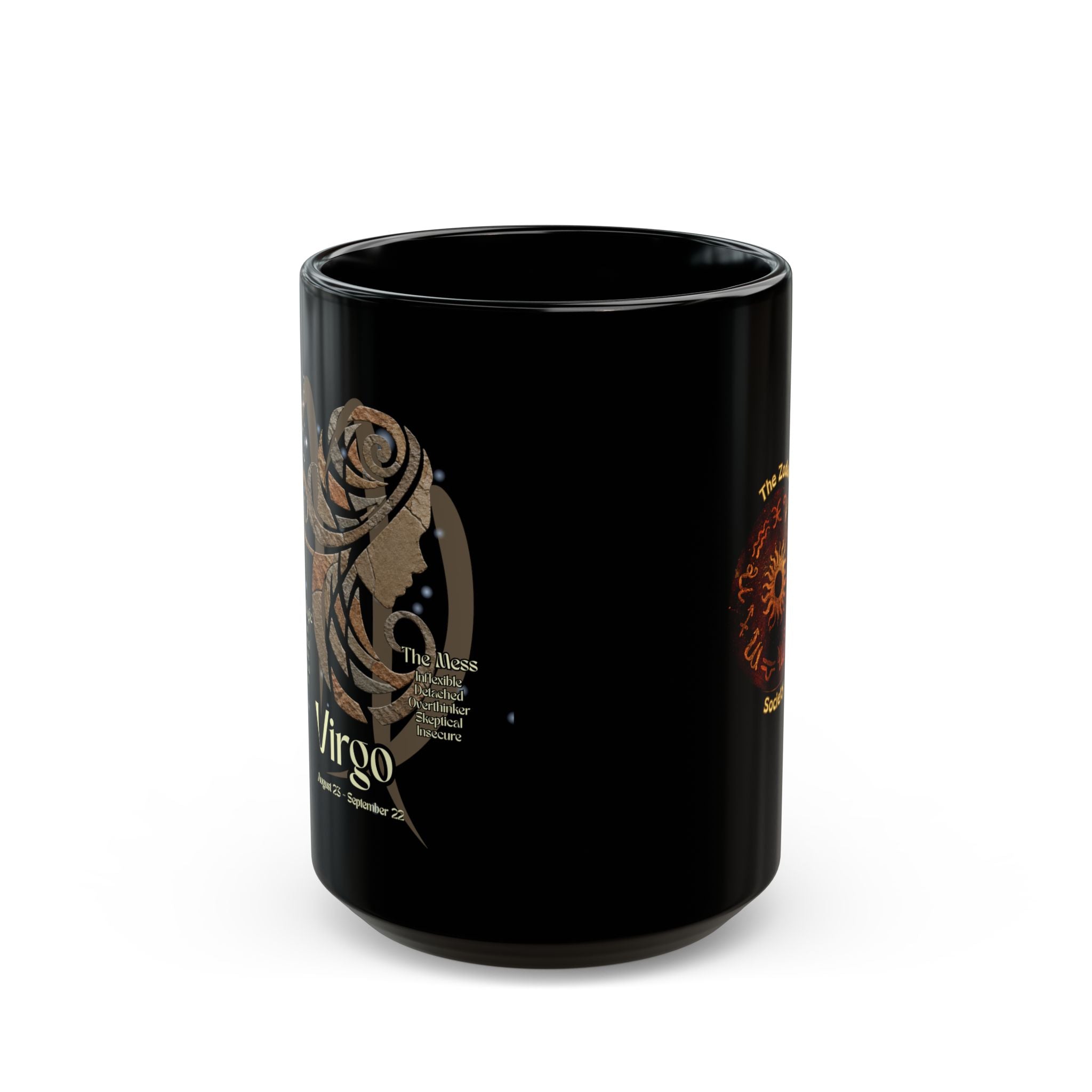 Virgo Black Constellation Mug — Zodiac Society Coffee Cup (15oz)