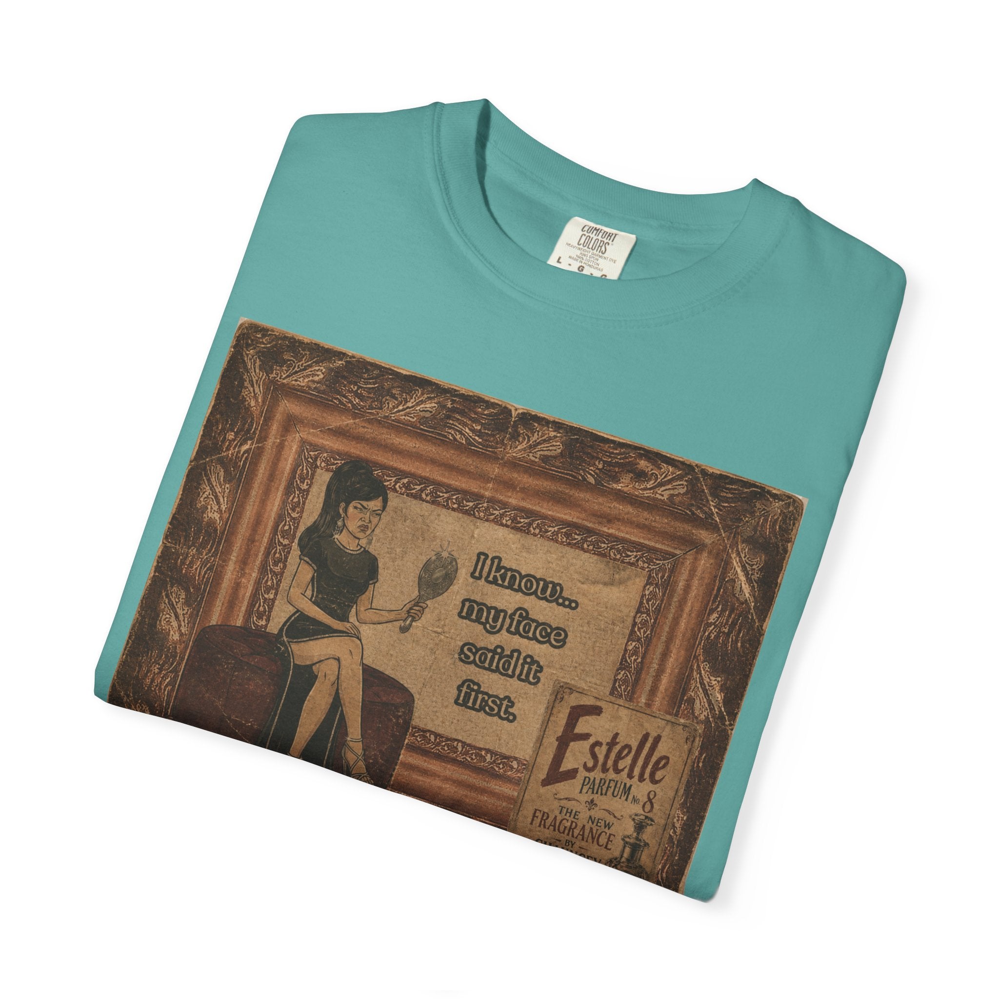I Know My Face Retro T-Shirt — Estelle Parfum Vintage Style Graphic Tee