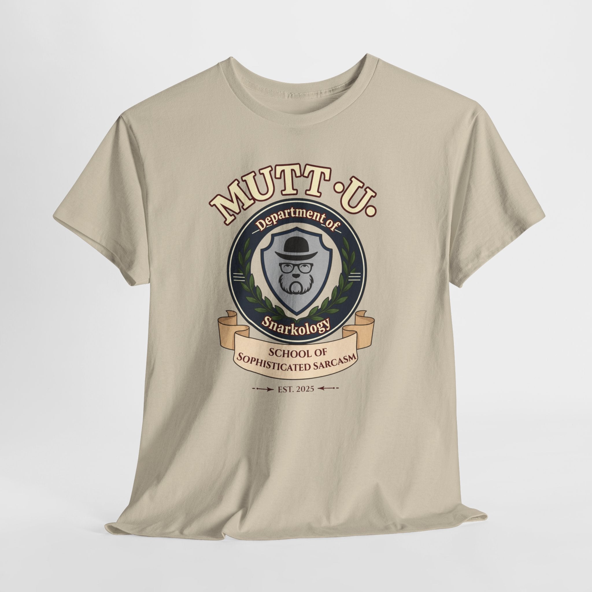 Mutt-U Campus T‑Shirt – Dept of Snarkology Graphic Tee