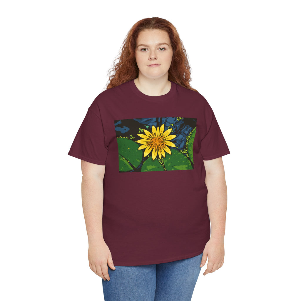 Lily Pad Floral Tee - Unisex Heavy Cotton Shirt