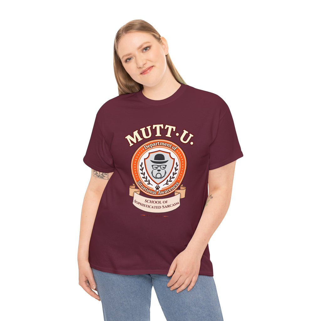 MUTT-U Campus T‑Shirt — School Sophisticated of Sarcasm Mutt Logo Graphic Tee