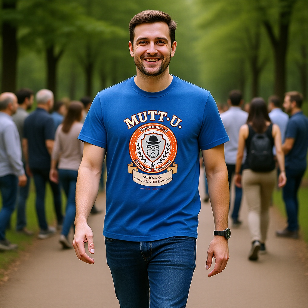MUTT-U Campus T‑Shirt — School Sophisticated of Sarcasm Mutt Logo Graphic Tee