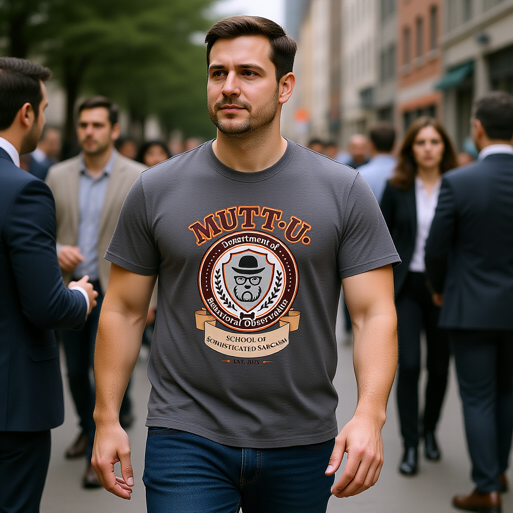 Mutt U Campus T-Shirt - School of Sophisticated Sarcasm Mutt Logo Graphic Tee