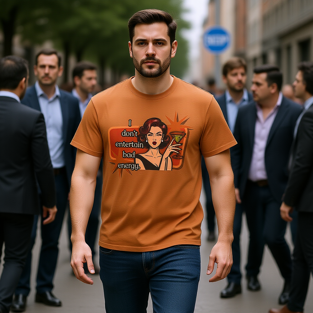 I Don't Entertain Bad Energy Retro T-Shirt — Curated and Refined Graphic Tee