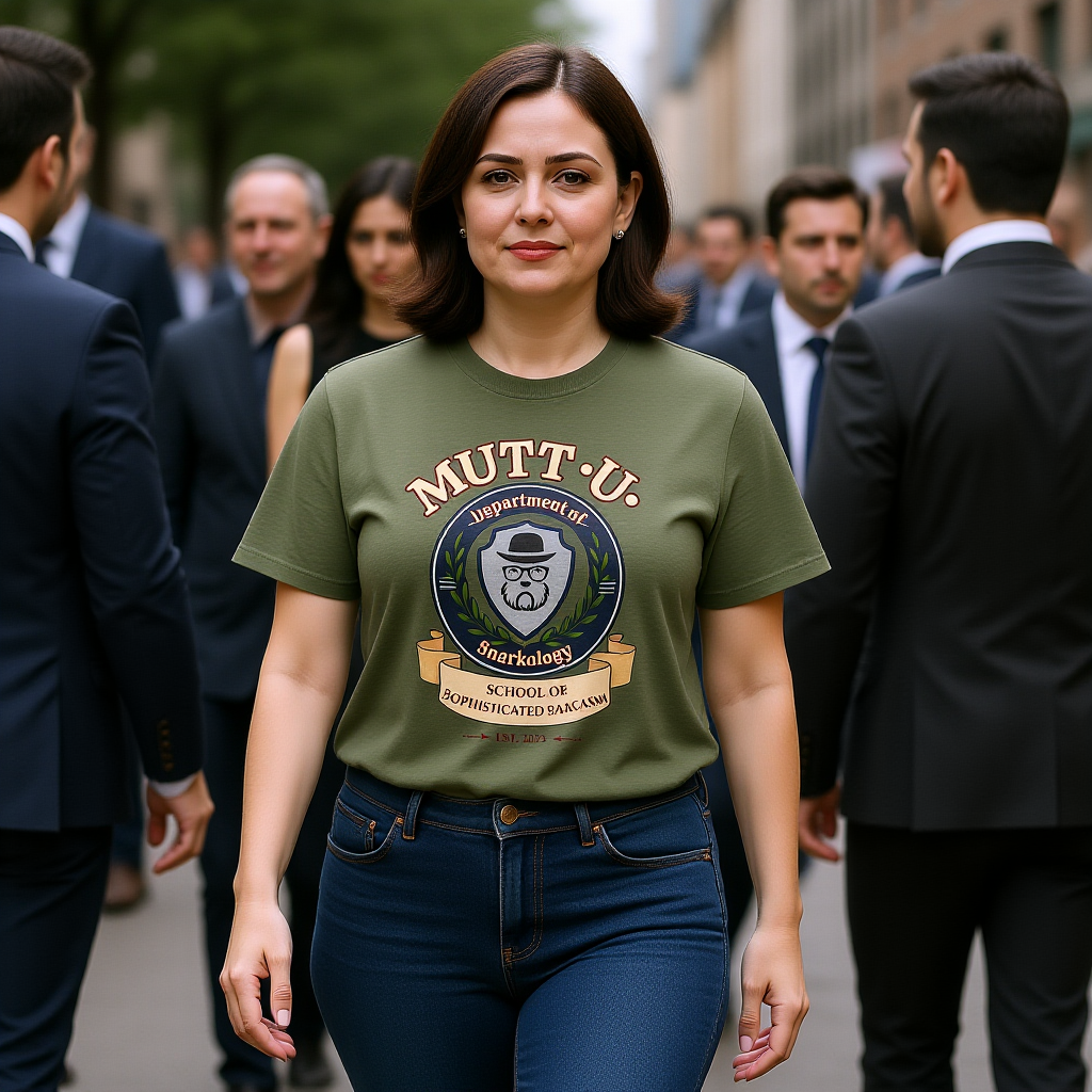 Mutt-U Campus T‑Shirt – Dept of Snarkology Graphic Tee