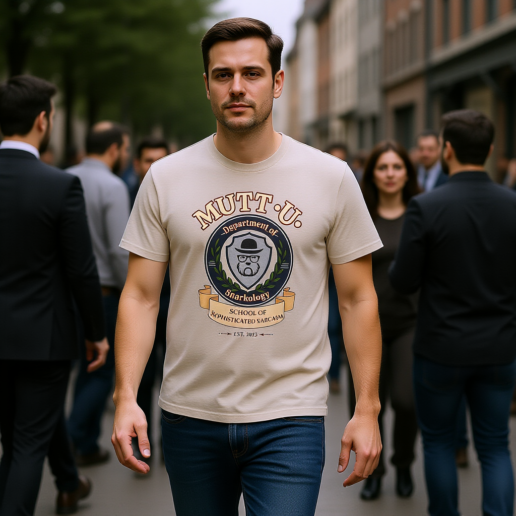 Mutt-U Campus T‑Shirt – Dept of Snarkology Graphic Tee