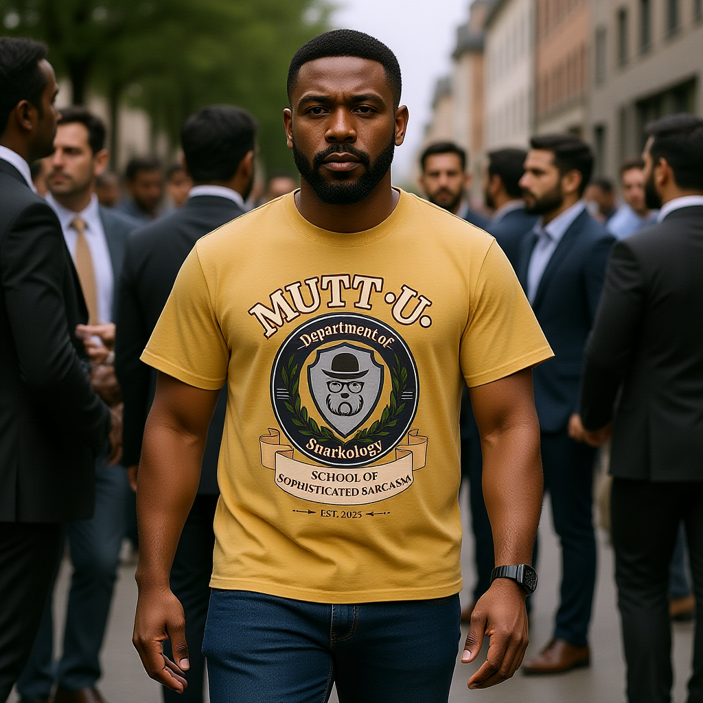 Mutt-U School Campus T-Shirt — Curated and Refined Mutt Logo Graphic Tee