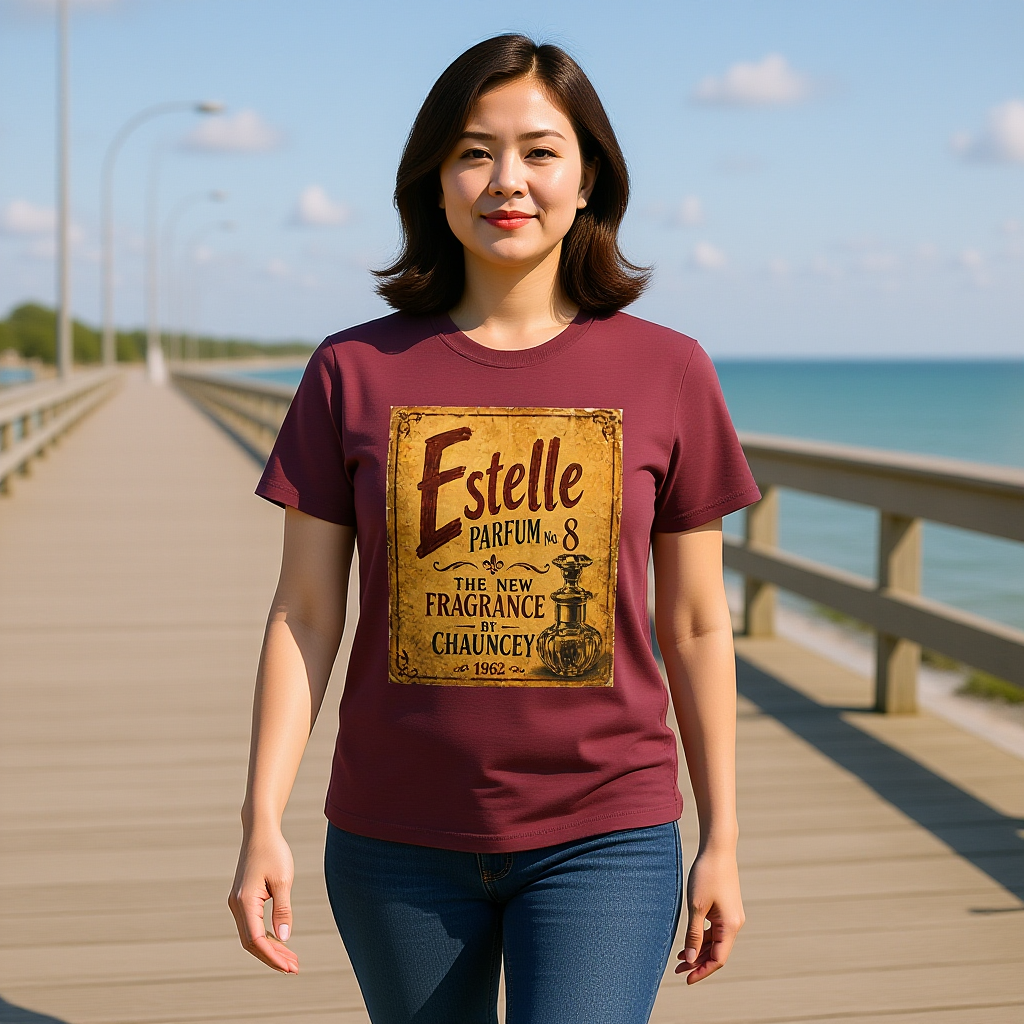 Moodland Studios Retro T-Shirt - Estelle Parfum Vintage Ad Poster Graphic Tee