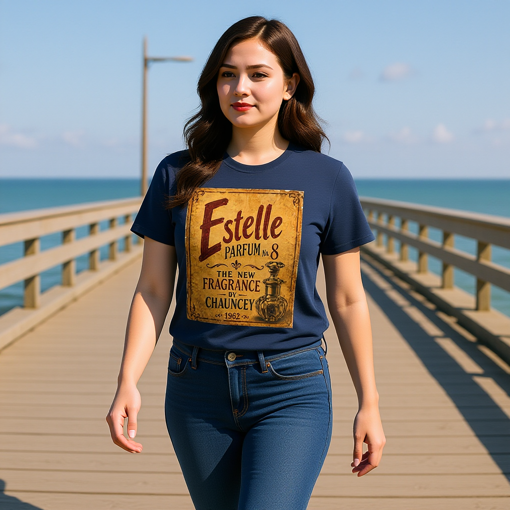 Moodland Studios Retro T-Shirt - Estelle Parfum Vintage Ad Poster Graphic Tee