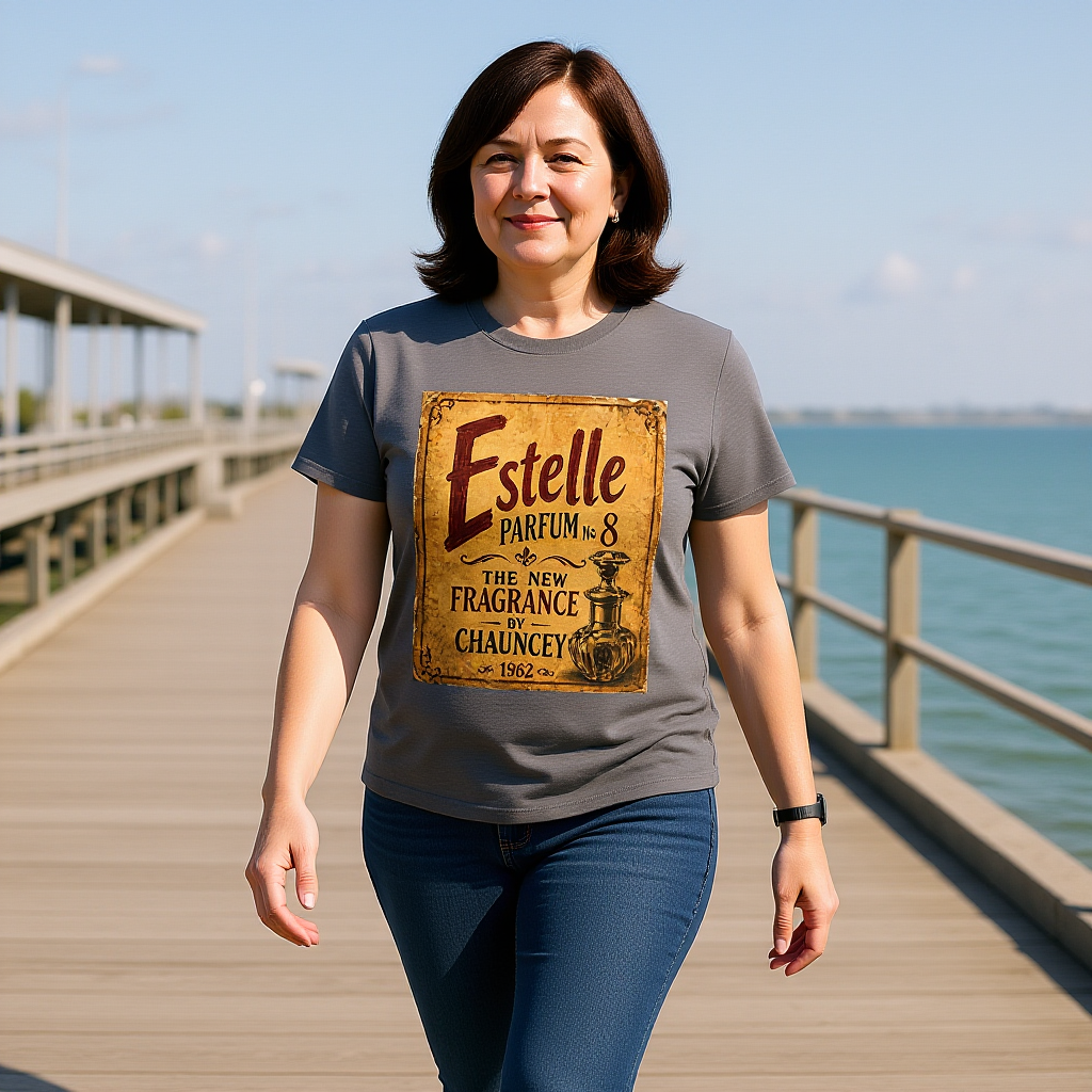 Moodland Studios Retro T-Shirt - Estelle Parfum Vintage Ad Poster Graphic Tee