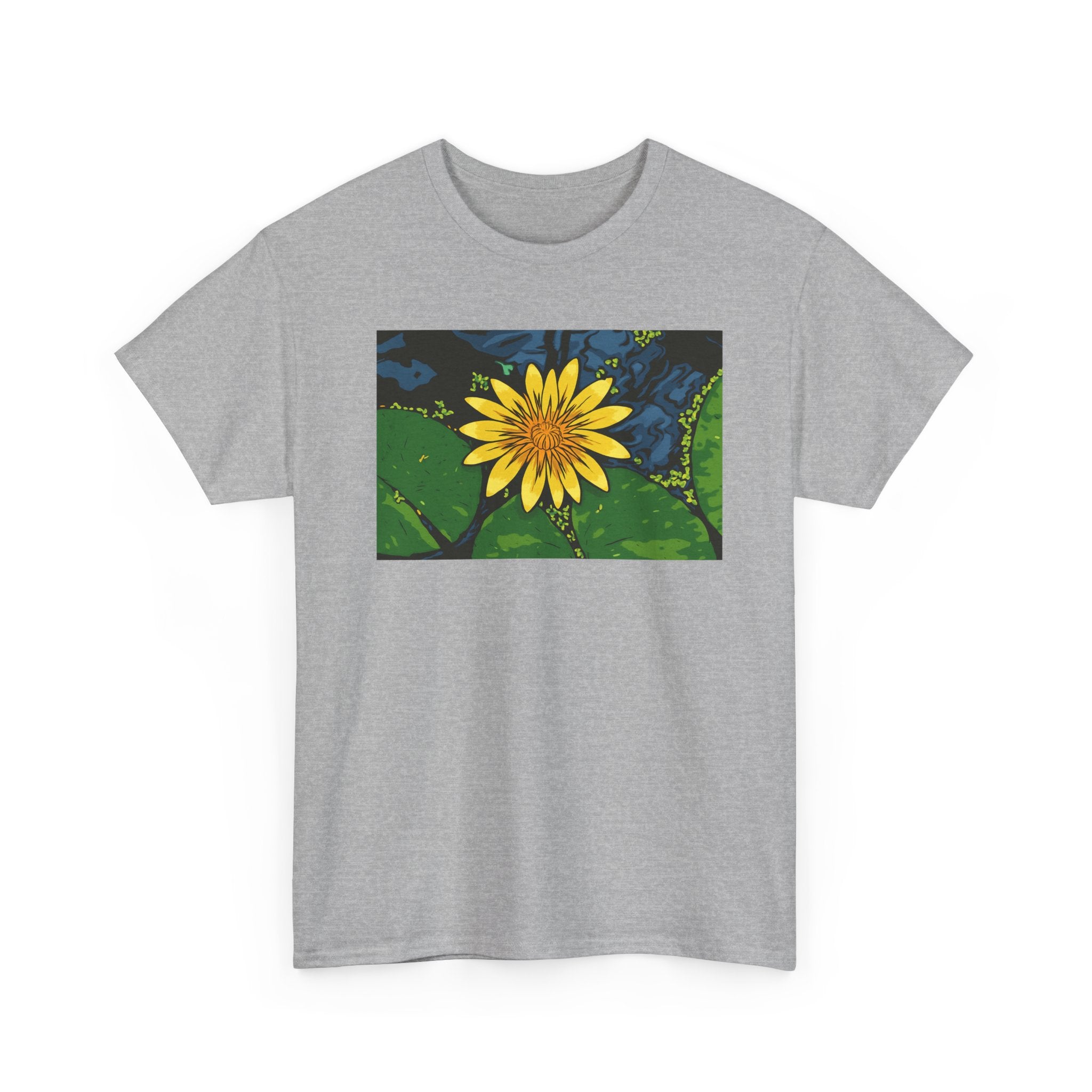Lily Pad Floral Tee - Unisex Heavy Cotton Shirt