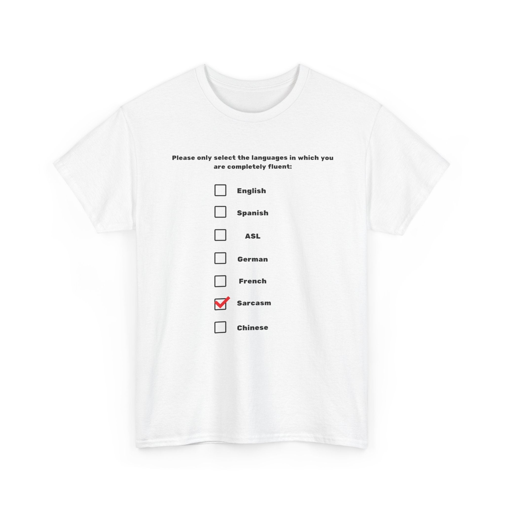 Language Checkbox Graphic Tee - Sarcasm