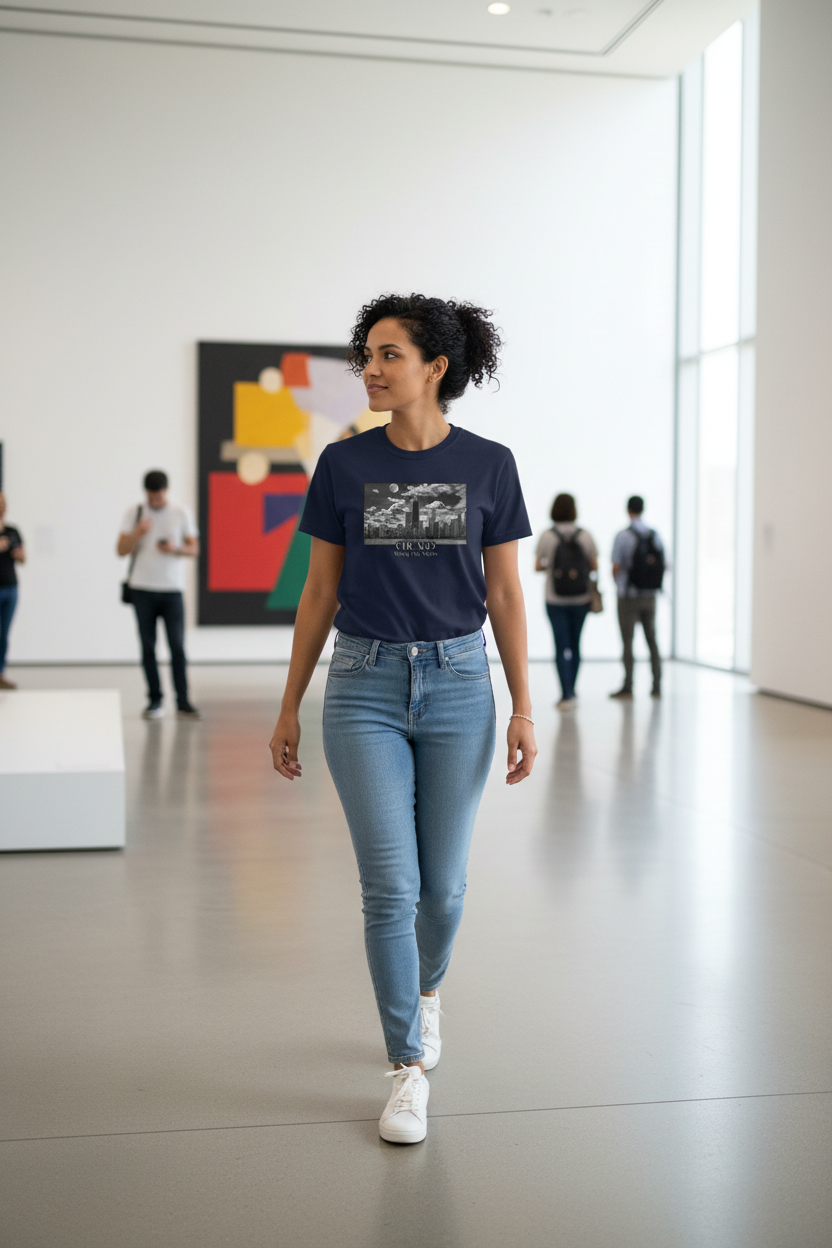 Chicago Windy City Nights T-Shirt — Chicago Skyline Moonlight Graphic Tee