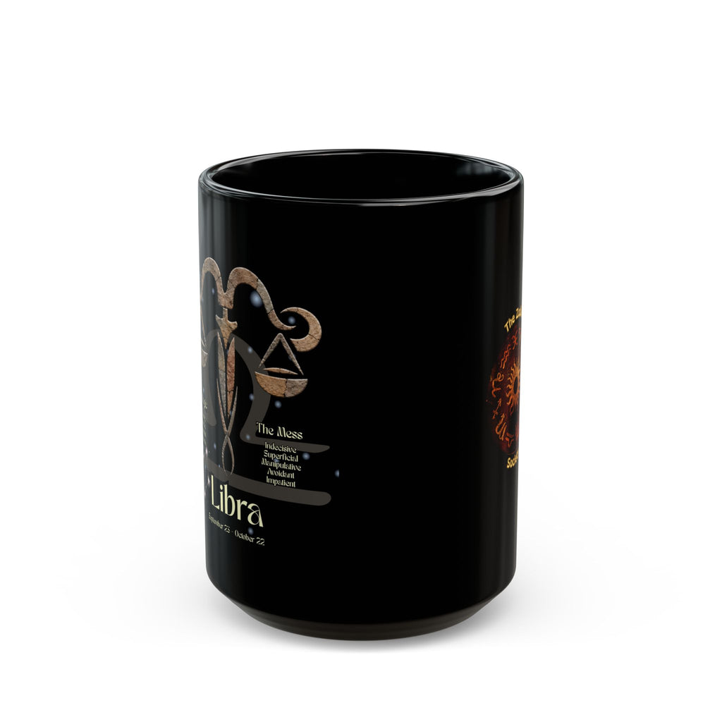 Libra Black Constellation Mug — Zodiac Society Coffee Cup (15oz)