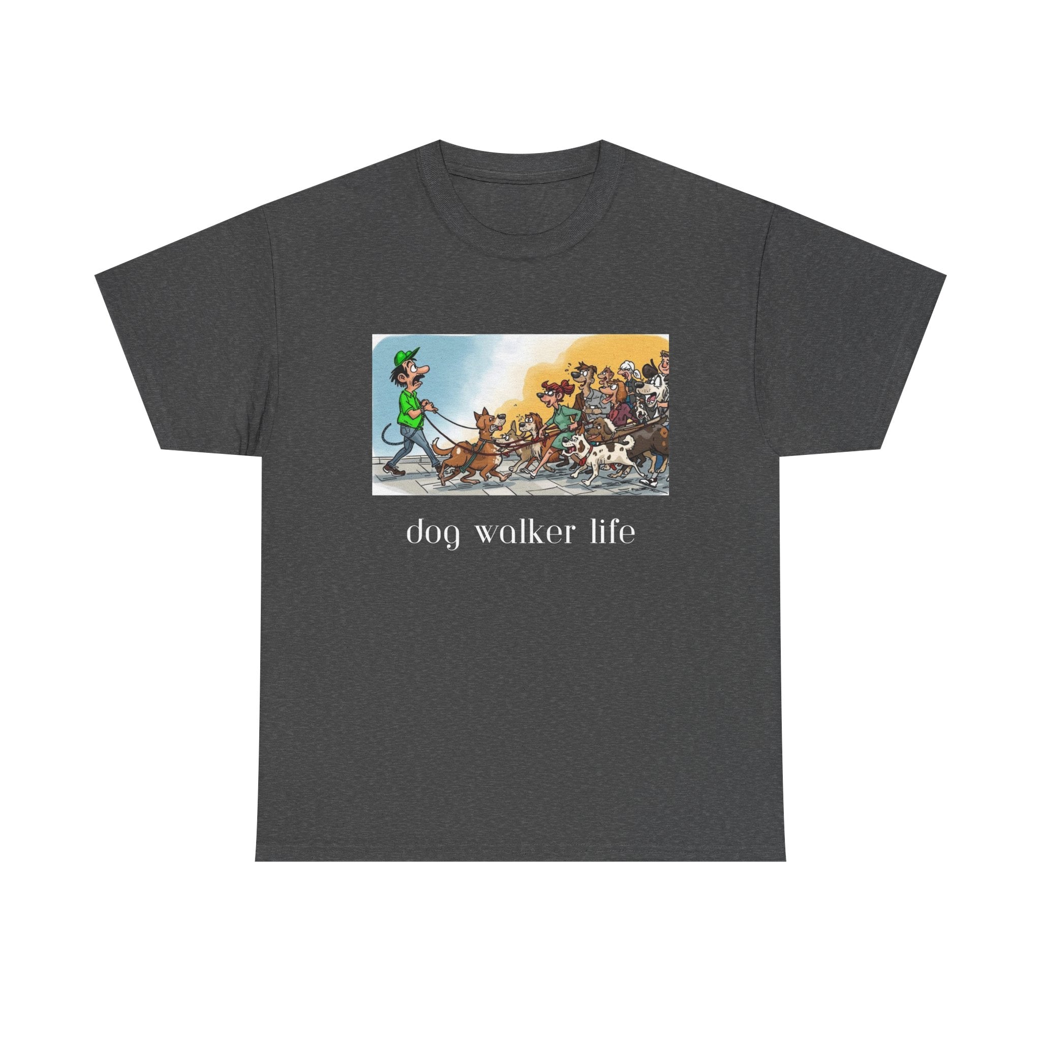 Dog Walker Life T-Shirt | Cartoon Pack of Dogs Design