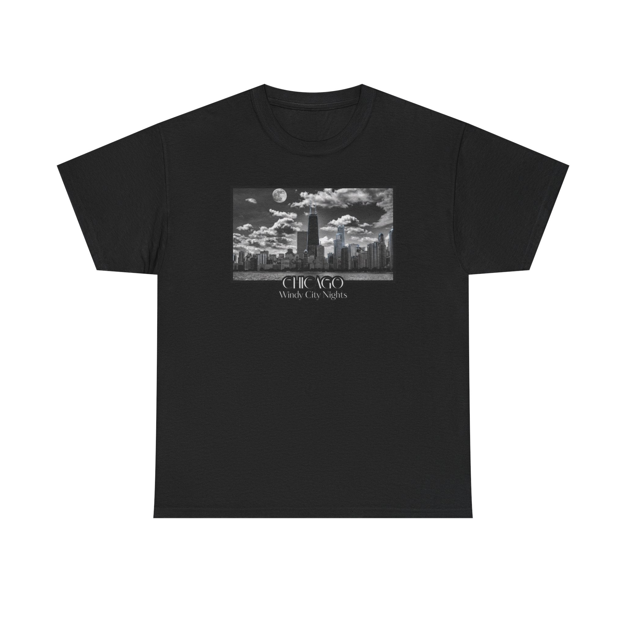 Chicago Windy City Nights T-Shirt — Chicago Skyline Moonlight Graphic Tee