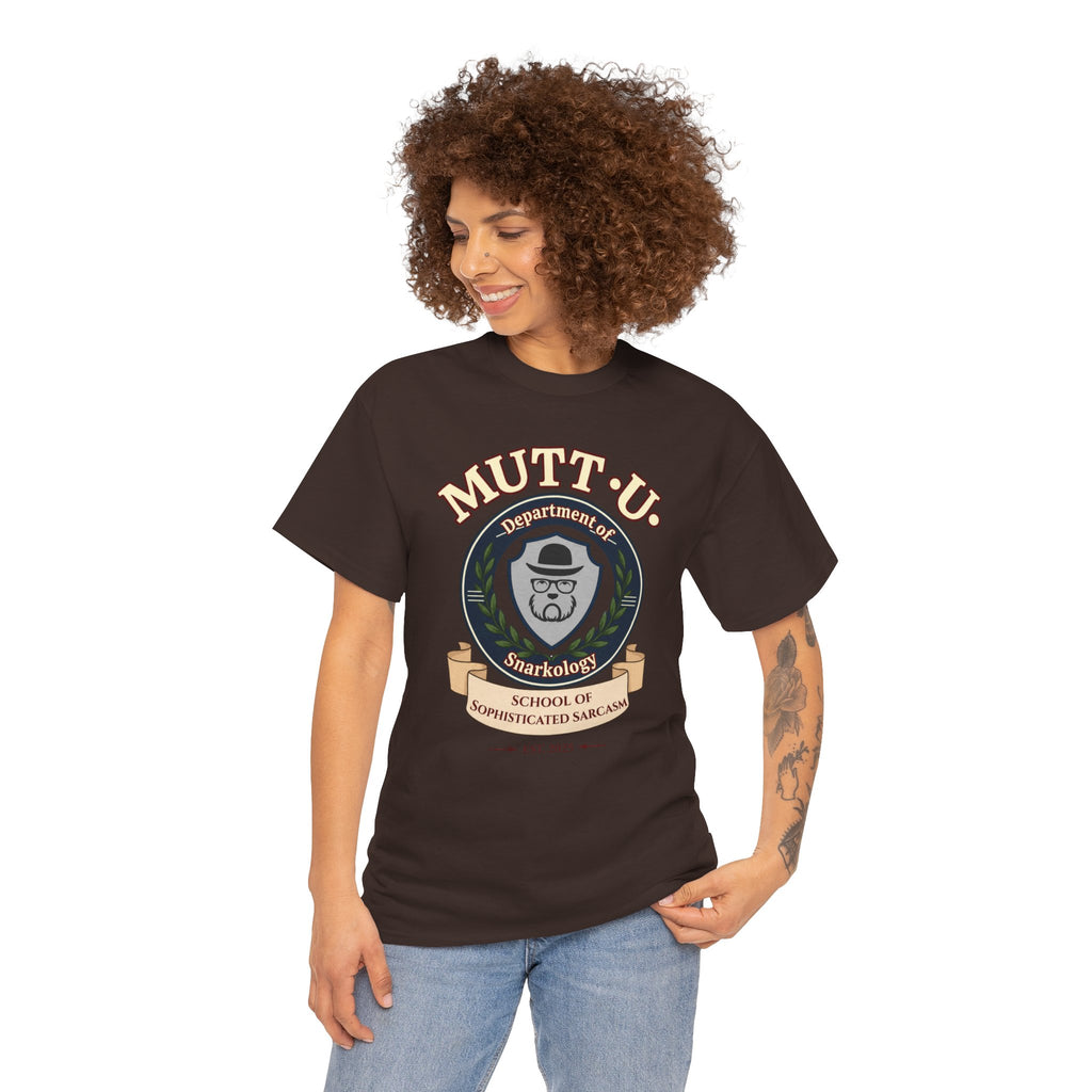 Mutt-U Campus T‑Shirt – Dept of Snarkology Graphic Tee