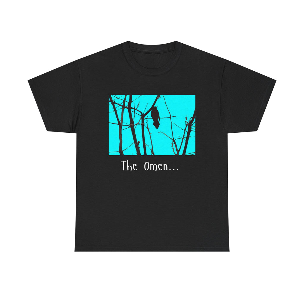 The Omen Crow Tee | Raven Silhouette on Branches, Blue Night Graphic