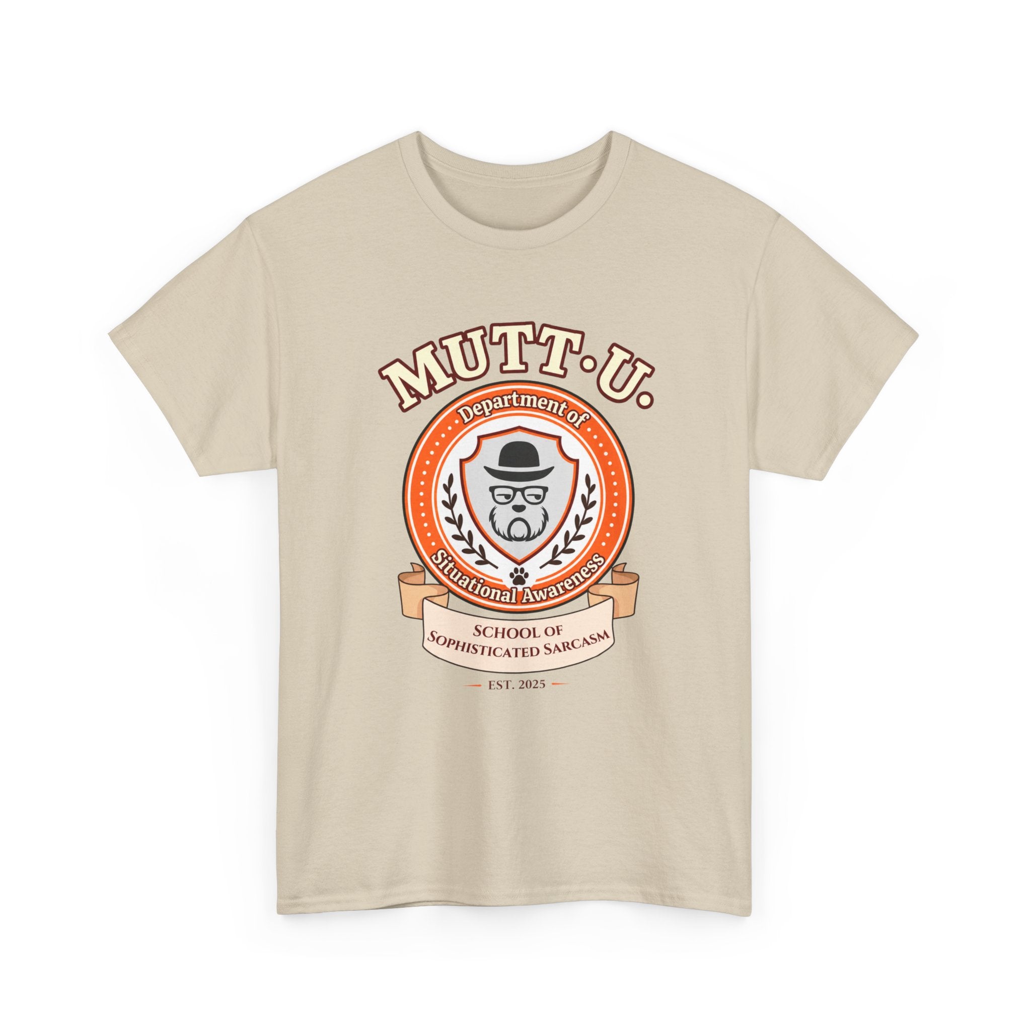 MUTT-U Campus T‑Shirt — School Sophisticated of Sarcasm Mutt Logo Graphic Tee