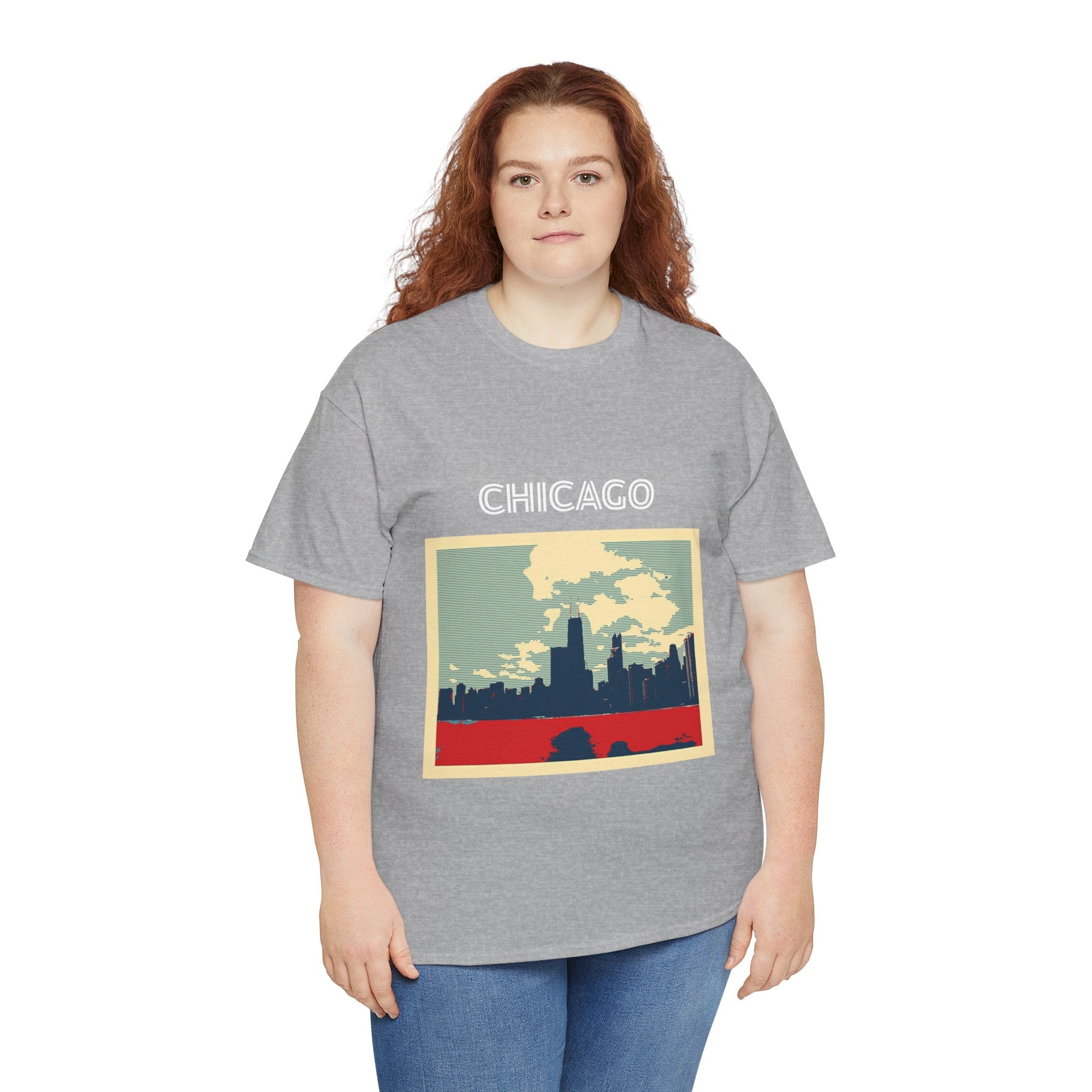 Chicago Skyline Unisex Heavy Cotton Tee