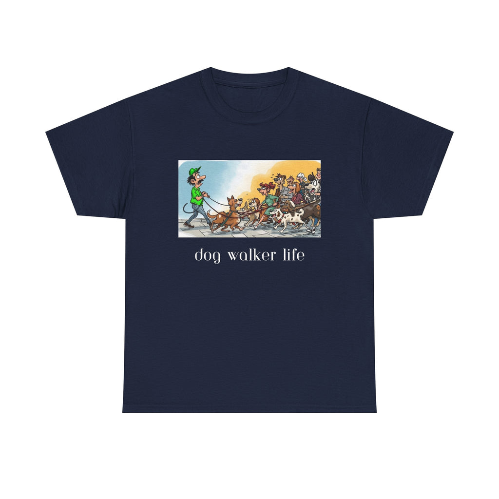 Dog Walker Life T-Shirt | Cartoon Pack of Dogs Design