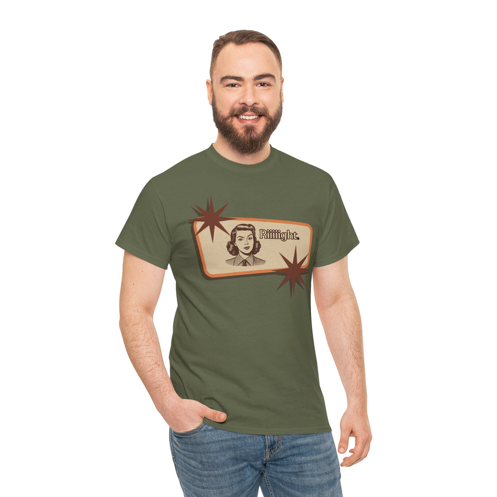 "Riiiiight" Funny Graphic Tee | Vintage, Sarcastic Humor Shirt