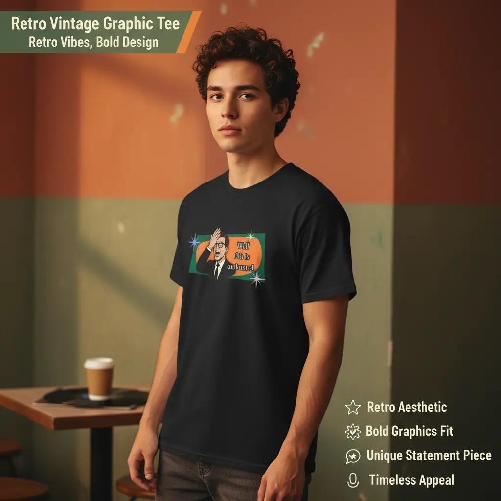 Well This is Awkward Retro Tee — Vintage Style Graphic Tee