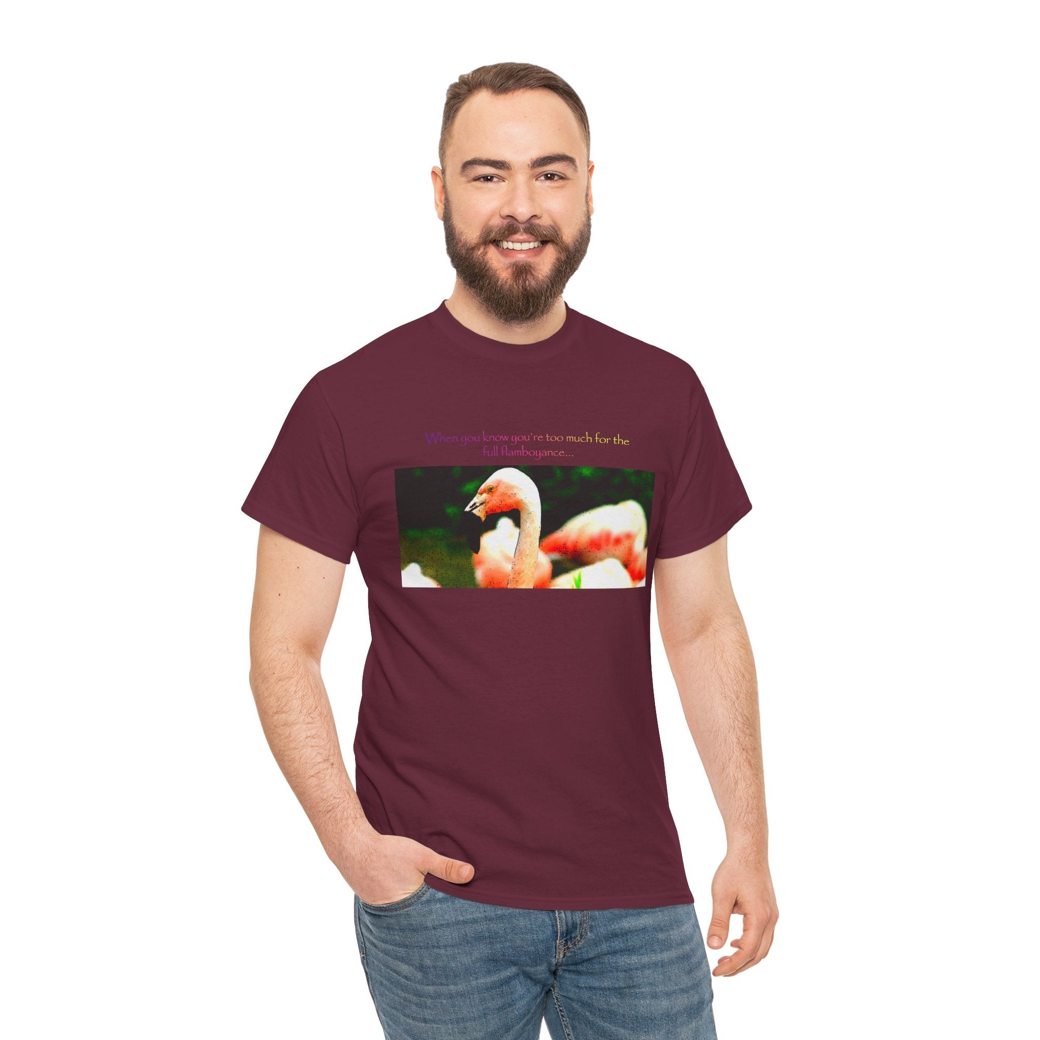 Flamingo Photo Tee — "Everyone Loves You for Who You Are" Graphic T‑Shirt
