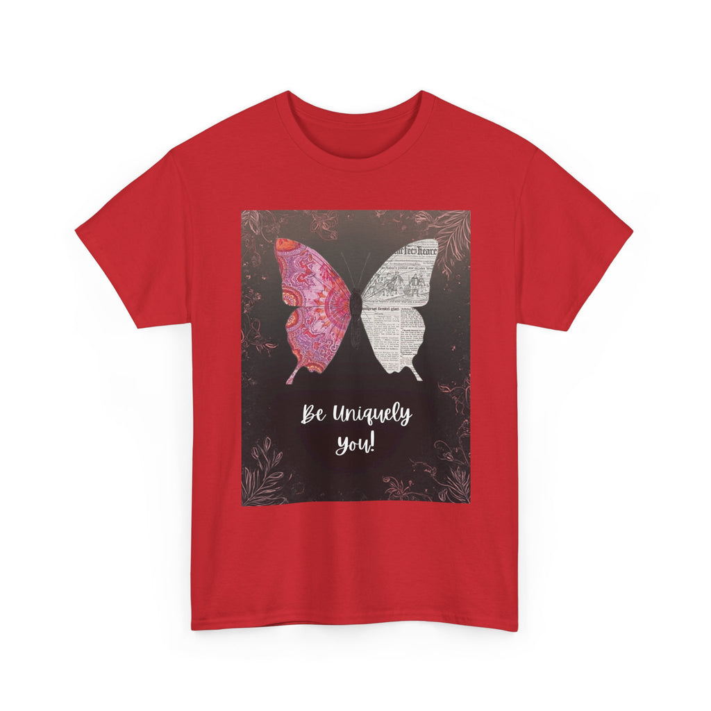 Be Uniquely You Butterfly Tee - Unisex Heavy Cotton T-Shirt