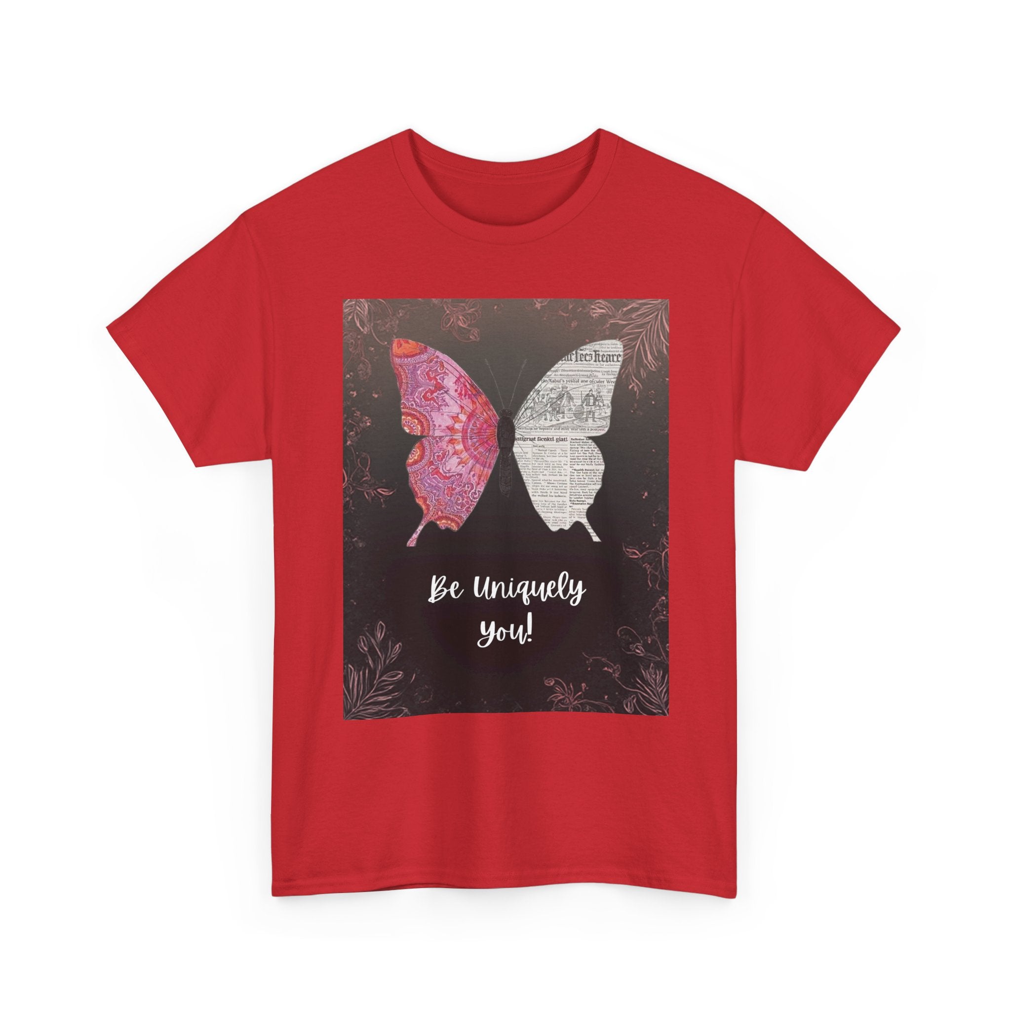 Be Uniquely You Butterfly Tee - Unisex Heavy Cotton T-Shirt