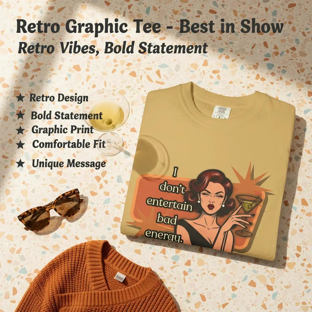 I Don't Entertain Bad Energy Retro T-Shirt — Best in Show Graphic Tee