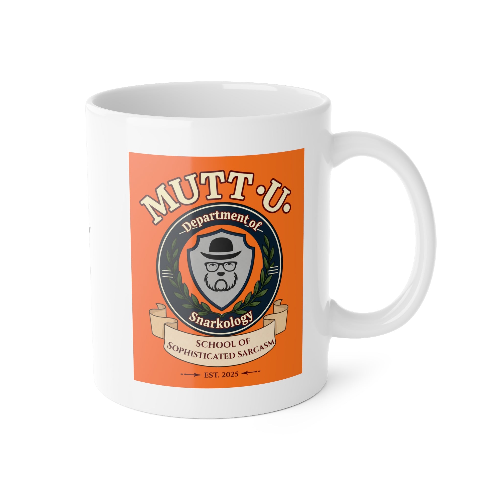 Mutt U Snarkology Ceramic Mug — Campus Coffee Cup (11oz)